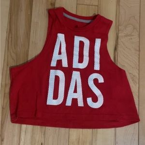 ADIDAS RED CROPPED TANK TOP